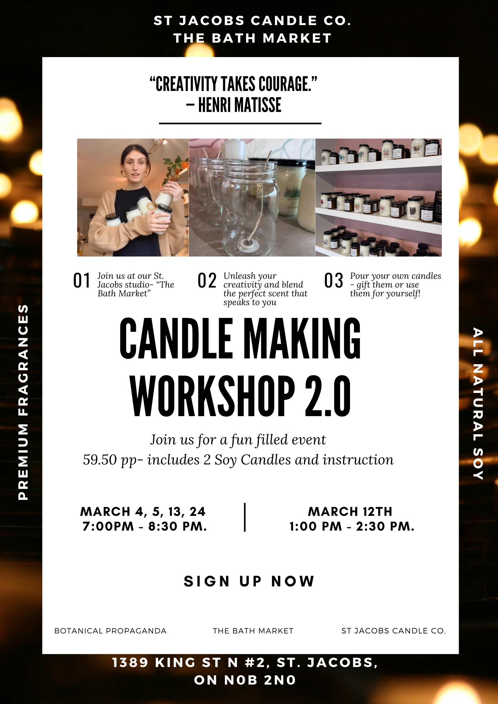 Candle Making Workshop 2.0 - Now in St. Jacobs Village!